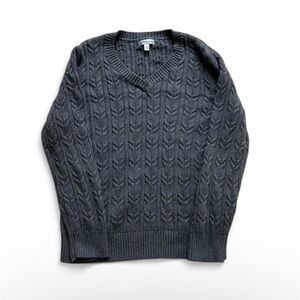 Vintage Women's Gray Cable Knit Sweater